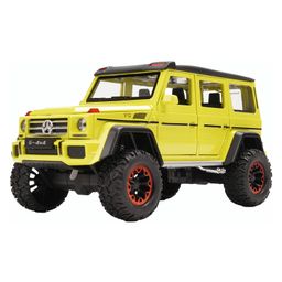 PLUSPOINT Diecast Toy Car Scale Model Pull Back Vehicles Alloy Simulation Supercar with Lights and Sound Also for Car Dashboard G500- Yellow-20