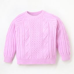 cherry crumble by nitt hyman Cherry Crumble Full Sleeves Woven Design Detailed Sweater - Lavender-picture-11