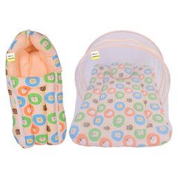 Kwitchy Baby Bedding Set New Born Mattress with Mosquito Net & Sleeping Bag Combo - Orange-23