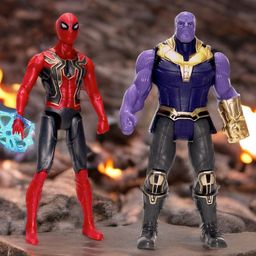 WOW Toys Delivering Joys of Life Pack of Spider Super Hero and Powerful Villain Action Figure Toy - Red-64