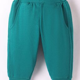 Zero Knit Full Length Solid Color Fleece & Woollen Bottom - Teal Blue-picture-11