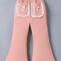 Mark & Mia Full Length Bootcut Trouser With Bunny Patch & Lace Detailing - Pink-image-31