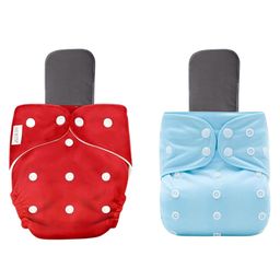 AEREX Reusable Baby Cloth Diapers For 6 Months to 3 Years With 2 Black Insert Pad Leak Proof Washable Diapers For New Born Babies Adjustable Pocket Cloth Diaper Nappies (Red & Light Blue)-12