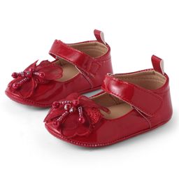 KIDLINGSS Floral Applique Detailed Velcro Closure Booties - Red-image-20