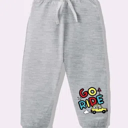 KAVEE Pure Cotton Knit Biowashed Full Length Go Ride Text Printed Lounge Pants - Grey-picture-41