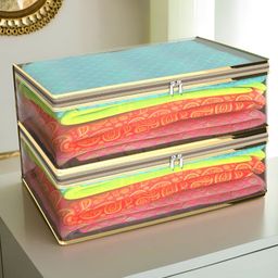 Aura Transparent & Gold Toned 2 Pieces Gown Cover Organisers-picture-27