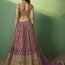Fusionic Embroidered Sequinned Semi-Stitched Lehenga & Unstitched Blouse With Dupatta image 4