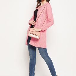Zigo Women Cable Knit Woollen Longline Cardigan-image-86