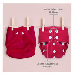Mylo Baby Freesize Adjustable Cloth Diapers with 3 Free Insert Oeko Tex Certified Pack of 3 - Red Heart Print image 4
