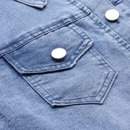 Aarika Washed Cropped Denim Jacket with Patchwork image 2