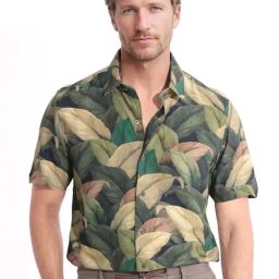 Rare Rabbit Green Regular Fit Printed Shirt-image-77