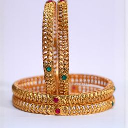 Luxury Gold Plated Pure Brass Bangles 2390-1960 Stylish Traditional Bangle-image-84