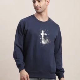 Turtle Blue Relaxed Fit Printed Sweatshirt-image-49