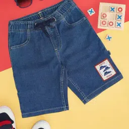 Pantaloons Junior Kids Dusk Blue Regular Fit Shorts-picture-27