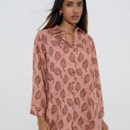 Utsa by Westside Peach Leaf Design Ethnic Tunic-33