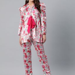 Readiprint Fashions Printed Satin Top & Trousers-image-6