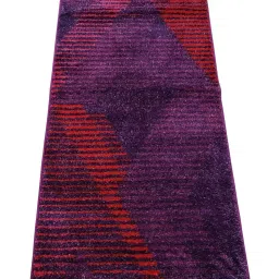 Bianca Plum & Red Microfibre Non-Slip Rug image 3
