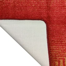 Bianca Red & Beige Microfibre Non-Slip Rug image 4