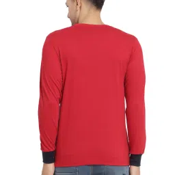 Kalt Red Regular Fit Colour Block SweatShirt image 2