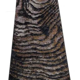 Bianca Grey & Brown Microfibre Non-Slip Rug image 3