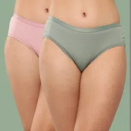 Leading Lady Pink & Green Plain Panty Pack Of 2-image-12