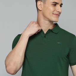 Harvard Men Green Polo Collar Pure Cotton T-shirt-image-10