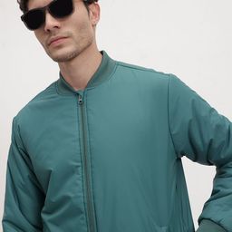 The Roadster Life Co. Men Solid Mock Collar Bomber Jacket-image-97