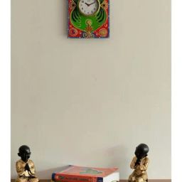 eCraftIndia Wooden Papier Mache Embossed Artistic Handcrafted Wall Clock-image-90