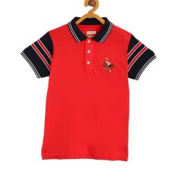 LADORE Kids Red Solid Polo T-Shirt-image-73