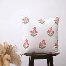 Block N Style White & Pink Floral Square Cushion Covers-image-89