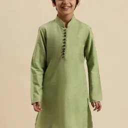 Sanwara Kids Light Green Regular Fit Kurta-image-61