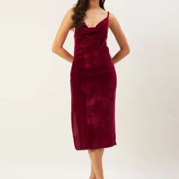 Anvi Be Yourself Maroon Slip Dress-image-1