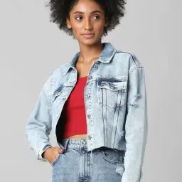 Only Light Blue Full Sleeves Denim Jacket-45