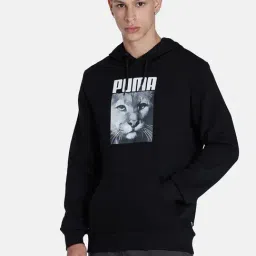Puma Graphic Black Regular Fit Cotton Hooded Sweatshirt-image-38