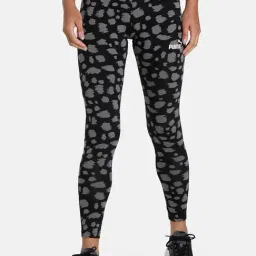 Puma Black & Grey Printed Mid Rise Tights-picture-42