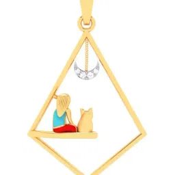 P.C. Chandra Jewellers 22k Gold In Love with Pet Pendant for Women-picture-33