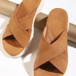 Van Heusen Women's Brown Cross Strap Sandals-image-96
