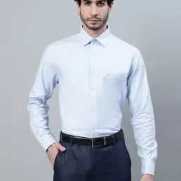 Cantabil Sky Blue Cotton Regular fit Checks Shirts-picture-48