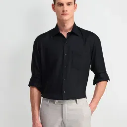 Arrow Navy Cotton Regular Fit Texture Shirt-picture-26