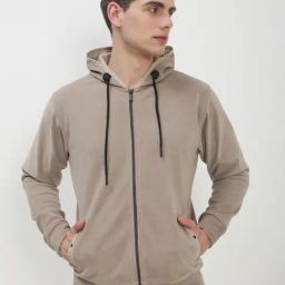 SHOW OFF Beige Cotton Slim Fit Solid Sweatshirt-picture-38