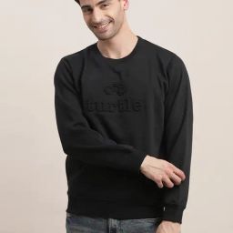 Turtle Black Relaxed Fit Printed Sweatshirt-image-98