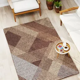 Bianca Khaki Microfibre Non-Slip Rug image 1
