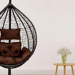 Swingzy Brown Single Seater Hammock Hanging Swing With Cushion-image-2
