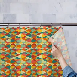 ArtzFolio Yellow & Green Printed Waterproof Shower Curtain-image-84