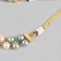 Anouk Multicolour Layered Pearl Necklace Set image 2