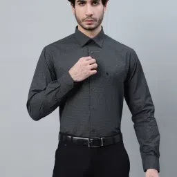 Cantabil Black Cotton Regular fit Floral Shirts-picture-7