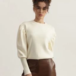 Iconic Cream Regular Fit Self Pattern Sweater-picture-2