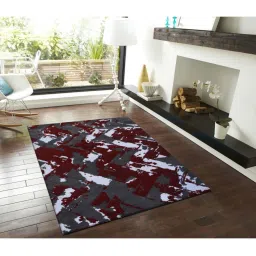 Presto Red & Grey Polyester Carpet image 1