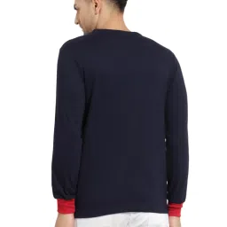 Kalt Navy Regular Fit Colour Block SweatShirt image 2