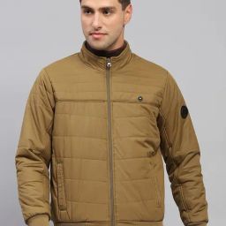 Monte Carlo Khaki Regular Fit Quilted Jacket-image-60